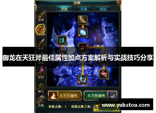 御龙在天狂斧最佳属性加点方案解析与实战技巧分享